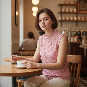 Nanette Lepore Blush Lace Sleeveless Top